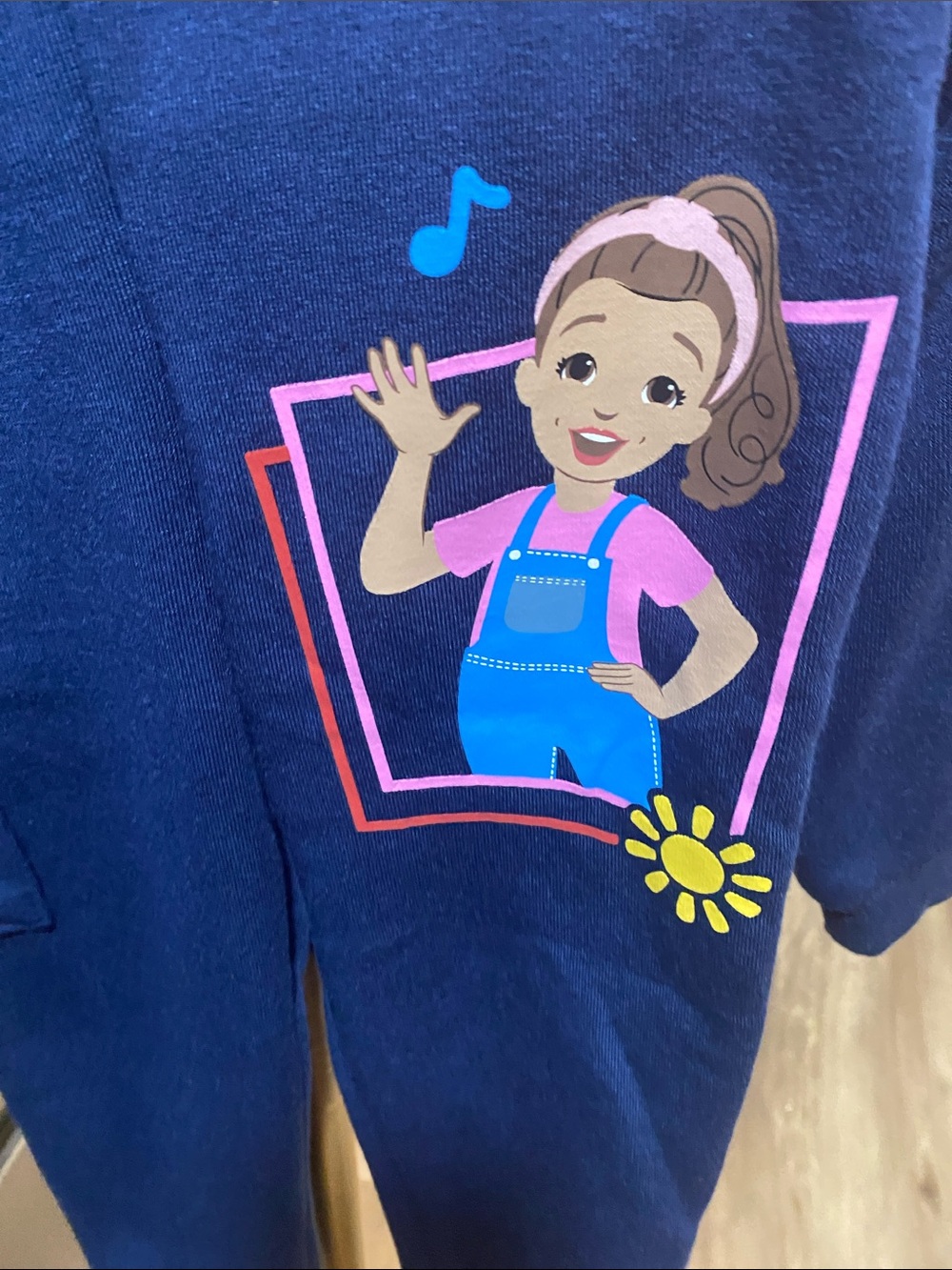 Rachel Navy Kids Hoodie & Sweatpants Set with Colorful Character Print unisex 3T - Picture 6 of 9